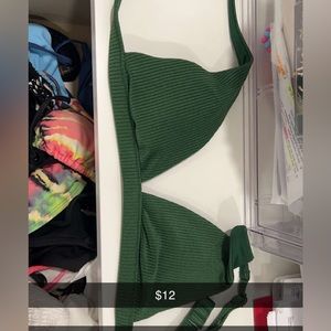 Aerie bathing suit top dark green $12 size small